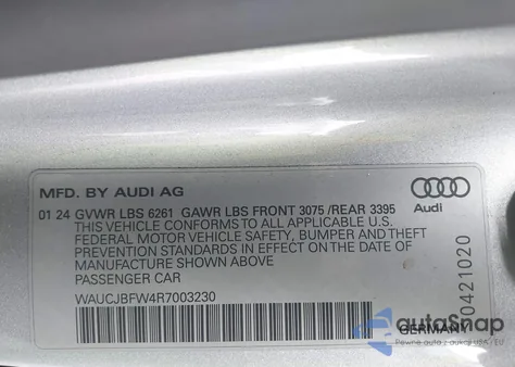 2024 Audi E-Tron Gt Premium Plus Quattro from USA, damaged, VIN WAUCJBFW4R7003230
